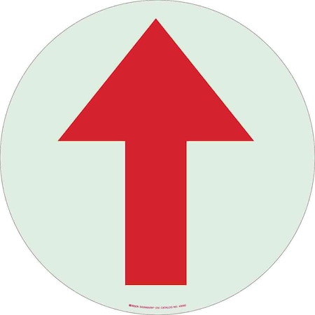 Brady Directional Floor Sign, 17" H, 17" W, Polyester, Circle, No Text, 49057 49057